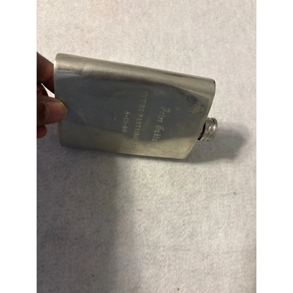 Peter Gabriels Engraved Stainless Steel Hip‎ Flask With Date